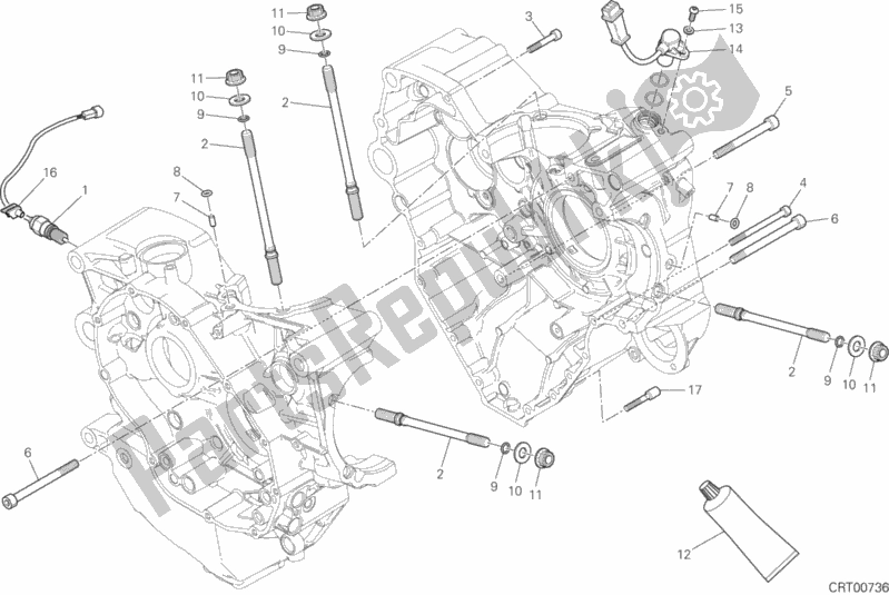 Todas as partes de 10a - Par De Meio Cárteres do Ducati Monster 1200 R 2019